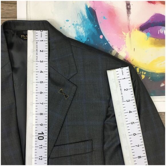 New Jos A Bank Mens Blazer Sport Coat 2 Button Casual Jacket Size 42L‎ Wool Suit - Picture 10 of 14